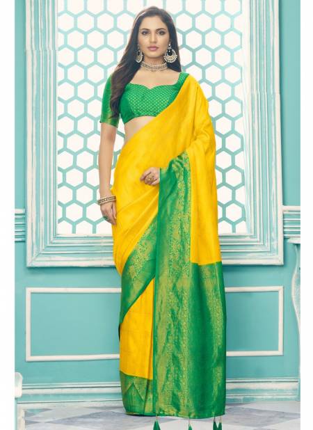 Lemon Colour Anmol Pattu Rajyog New Designer Latest Ethnic Wear Saree Collection 14010